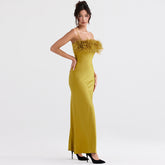 Slip Abend-Maxikleid - Grün